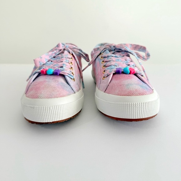 SUPERGA x LOVESHACKFANCY 2750 pink blue tie dye cotton candy canvas shoes - Picture 2 of 12